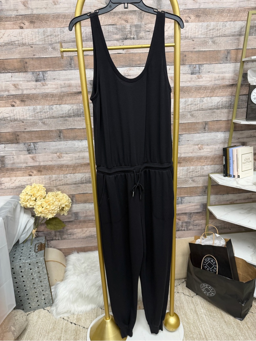 Athleta Brooklyn Black Sleeveless Jumpsuit M